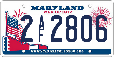 MD license plate 2AF2806