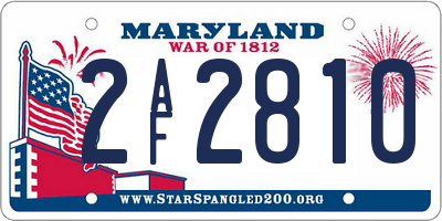 MD license plate 2AF2810