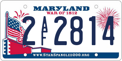 MD license plate 2AF2814