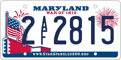 MD license plate 2AF2815