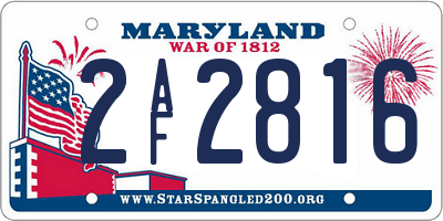 MD license plate 2AF2816