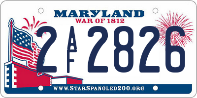 MD license plate 2AF2826