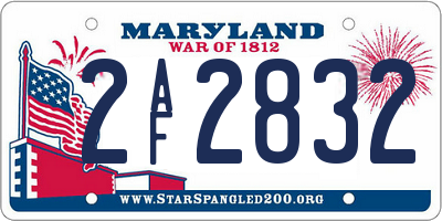 MD license plate 2AF2832