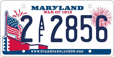 MD license plate 2AF2856