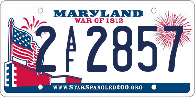 MD license plate 2AF2857