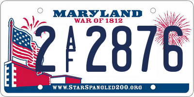 MD license plate 2AF2876