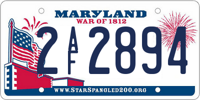 MD license plate 2AF2894