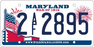 MD license plate 2AF2895