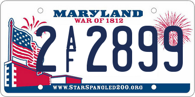 MD license plate 2AF2899