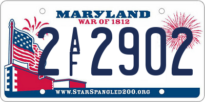 MD license plate 2AF2902