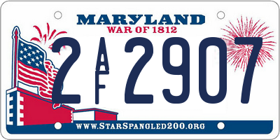 MD license plate 2AF2907