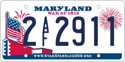 MD license plate 2AF2911
