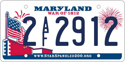 MD license plate 2AF2912