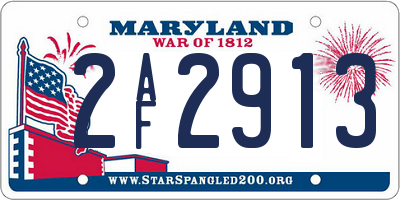 MD license plate 2AF2913