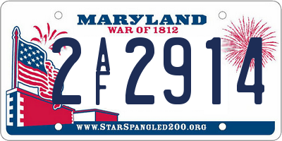 MD license plate 2AF2914