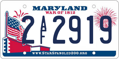 MD license plate 2AF2919