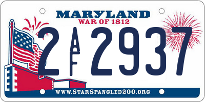MD license plate 2AF2937