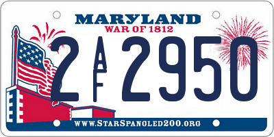 MD license plate 2AF2950