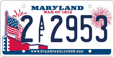 MD license plate 2AF2953