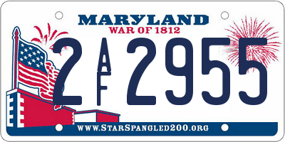 MD license plate 2AF2955