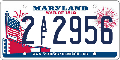 MD license plate 2AF2956