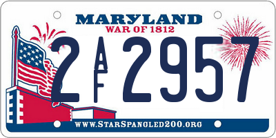 MD license plate 2AF2957