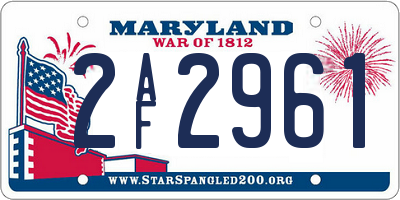 MD license plate 2AF2961