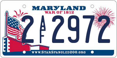 MD license plate 2AF2972