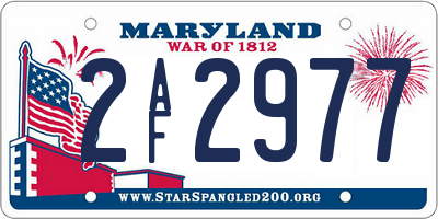 MD license plate 2AF2977