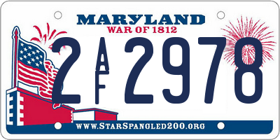 MD license plate 2AF2978