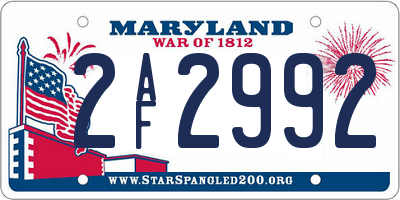 MD license plate 2AF2992