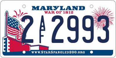 MD license plate 2AF2993