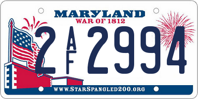 MD license plate 2AF2994