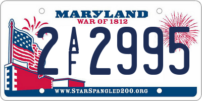 MD license plate 2AF2995