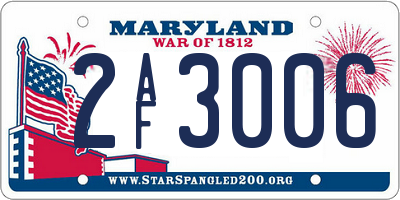 MD license plate 2AF3006