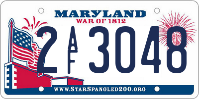 MD license plate 2AF3048