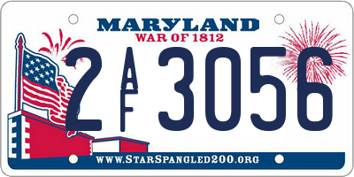 MD license plate 2AF3056