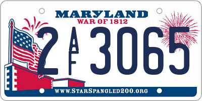 MD license plate 2AF3065