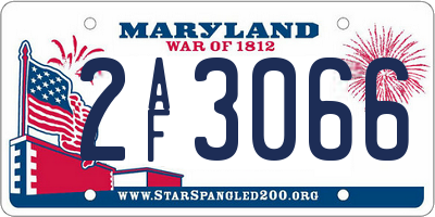 MD license plate 2AF3066
