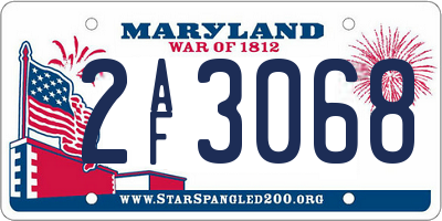 MD license plate 2AF3068