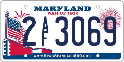 MD license plate 2AF3069