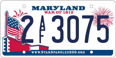 MD license plate 2AF3075