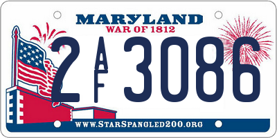 MD license plate 2AF3086