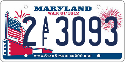 MD license plate 2AF3093