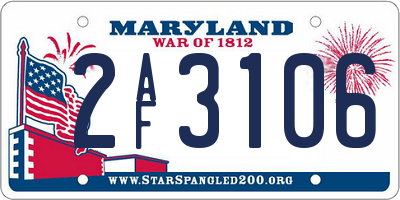 MD license plate 2AF3106