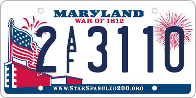 MD license plate 2AF3110