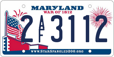 MD license plate 2AF3112