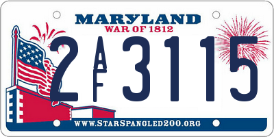 MD license plate 2AF3115