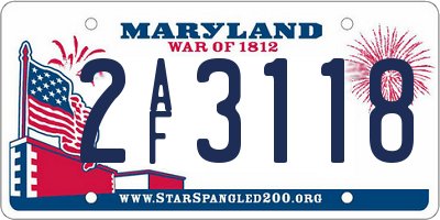 MD license plate 2AF3118