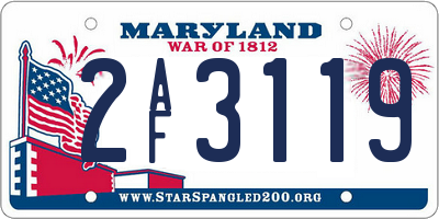 MD license plate 2AF3119